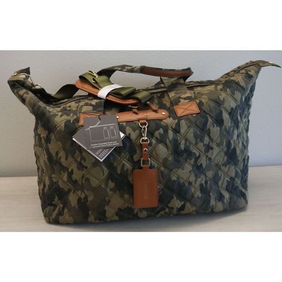 Joan & David JDD1667 The 21" Diamond Quilted Camo Nylon Travel Duffle Bag $205 - Picture 1 of 16